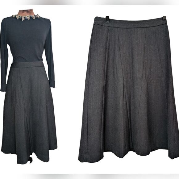 Vintage brown wool blend a line midi skirt size xs/s - Picture 1 of 8